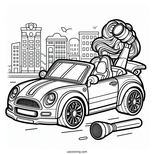 Barbie Car Coloring Sheet