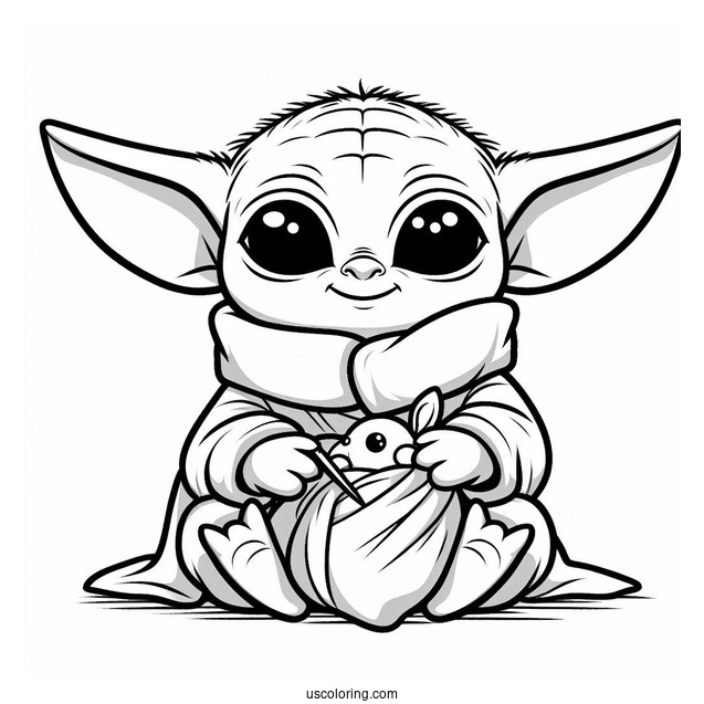 Cute Baby Yoda And Stich To Color