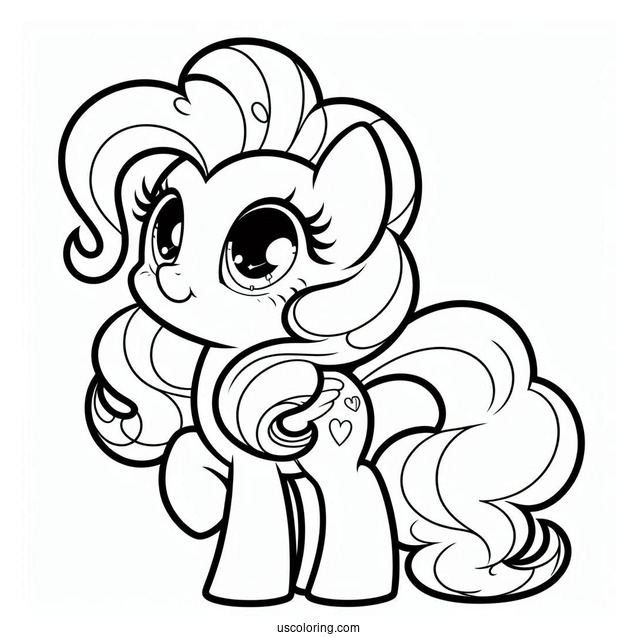 Cute Chibi Pinkie Pie Coloring Page For Preschoolers
