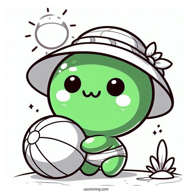 Smiling Chibi Hulk Coloring Page Under The Sun For Kids