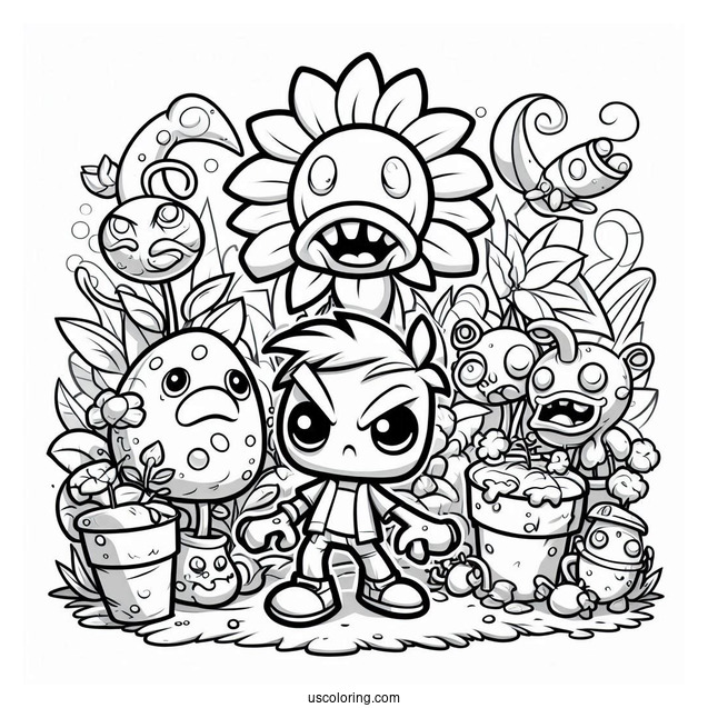 Plants Vs Zombies Coloring Page