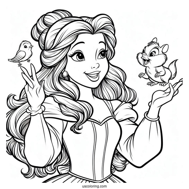 Belle Signing To Chip Coloring Page