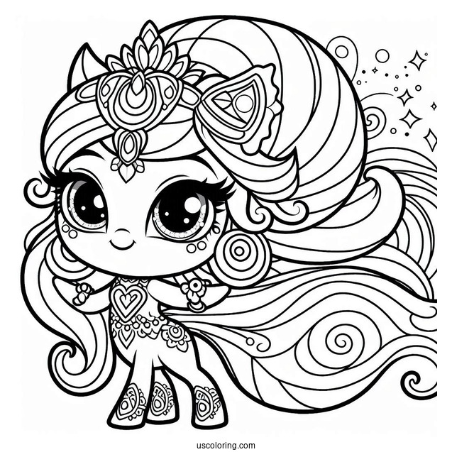 Shimmer And Shine Coloring Page Of Adorable Purisa