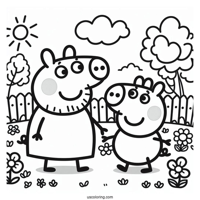 Peppa Pig Playing With Friend Outside