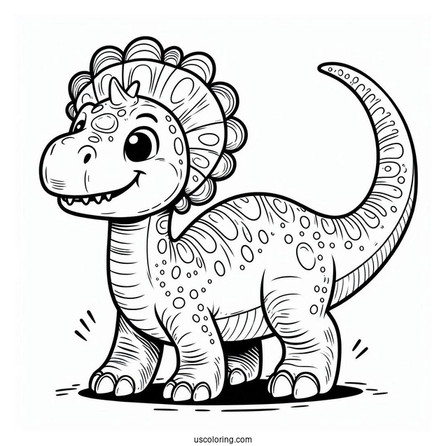Happy Camarasaurus Dinosaur Coloring Page For Kids