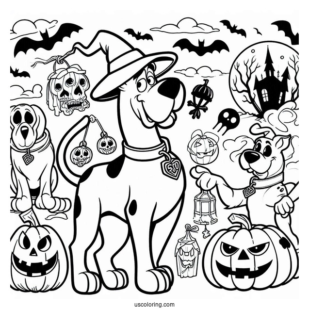 Halloween Themed Scooby-Doo Coloring Sheet