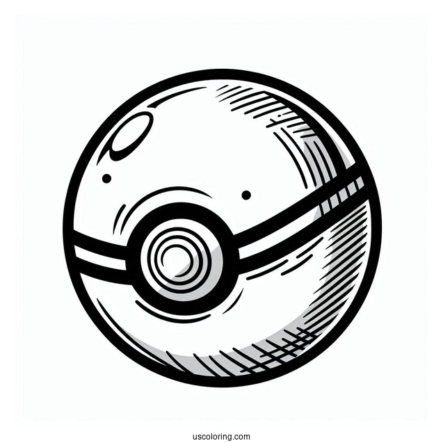 Ultra Pokéball Coloring Page For Preschoolers