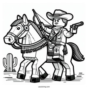Lego Cowboy Coloring Page