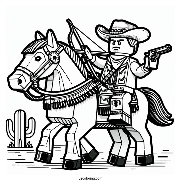 Lego Cowboy Coloring Page