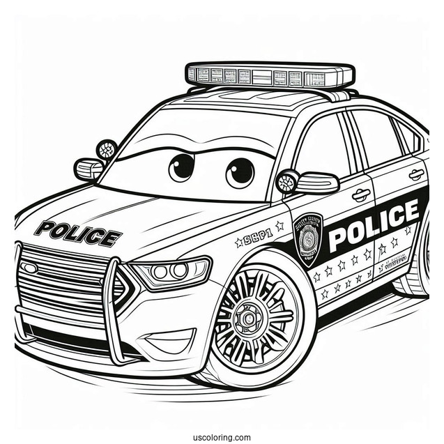 US Police Car Coloring Page