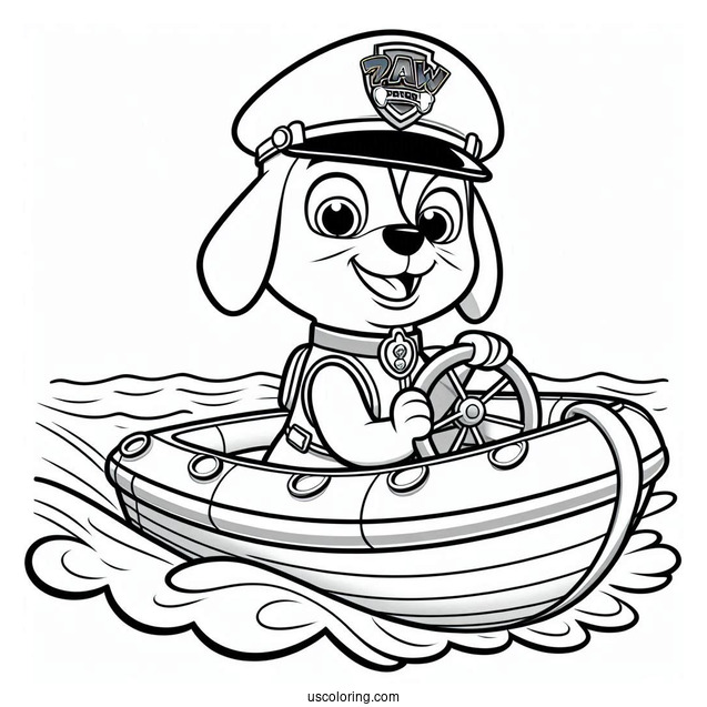 Coloring Sheet Of Zuma On Water Craft