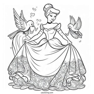 Cinderella Being Dressed My Magical Birds