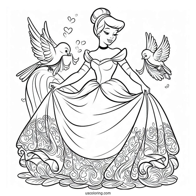 Cinderella Being Dressed My Magical Birds