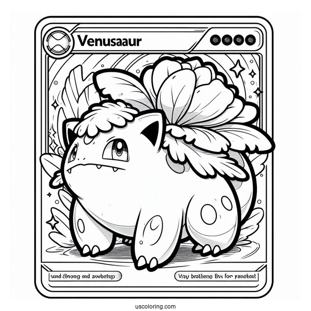 Venusaur Pokemon Card To Color