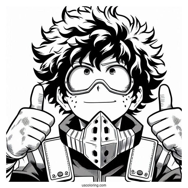 My Hero Academia Deku Coloring Page Poster