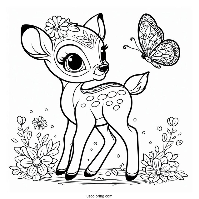 Bambi With Butterfly On His Tail