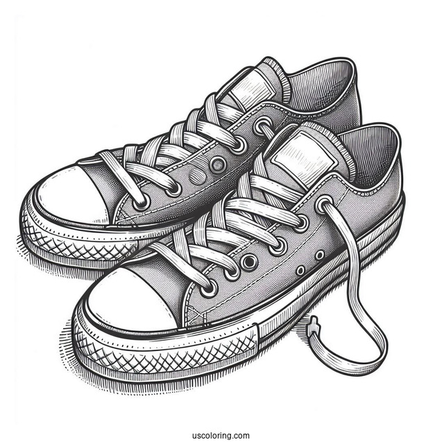 Top View Of Converse Chuck Taylor Coloring In