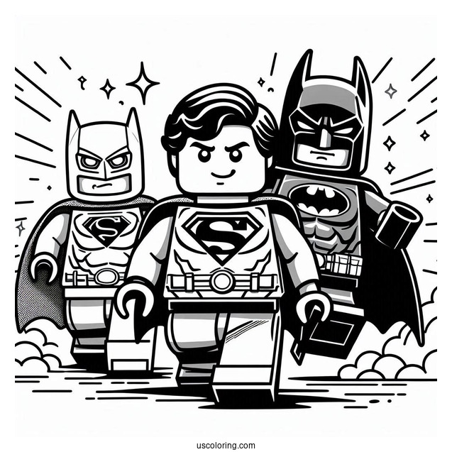 Lego Superman And Batman Coloring Sheet