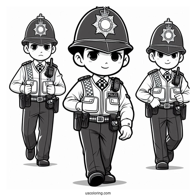 British Police Officer Coloring Page