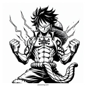Powerful Luffy Coloring Page In 5th Gear Style
