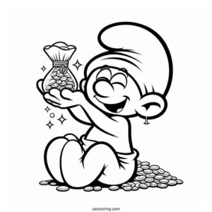 Schleich Greedy Smurf Coloring Page
