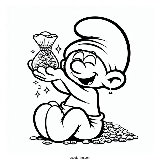 Schleich Greedy Smurf Coloring Page