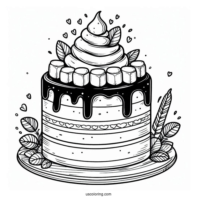 Hot Chocolate Cake With Marshmallows