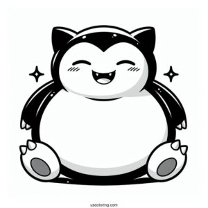 Snorlax Coloring Page Smiling Munchlax For Preschoolers