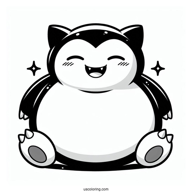 Snorlax Coloring Page Smiling Munchlax For Preschoolers
