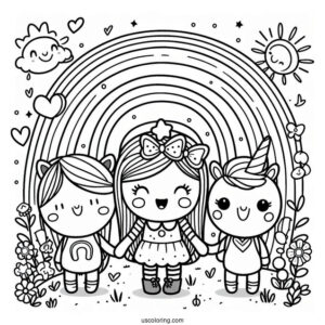 Detailed Rainbow Friends Coloring Page Poster