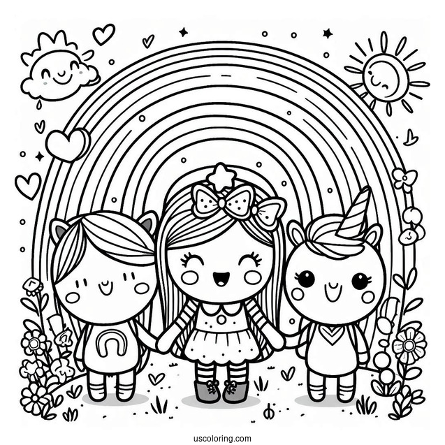 Detailed Rainbow Friends Coloring Page Poster