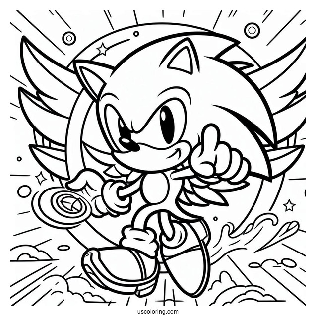 Easy Super Sonic Exe Coloring Page Outline In Angel Island