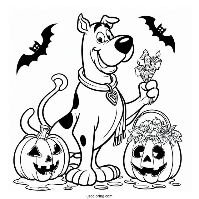 Halloween Themed Scooby-Doo Coloring Sheet