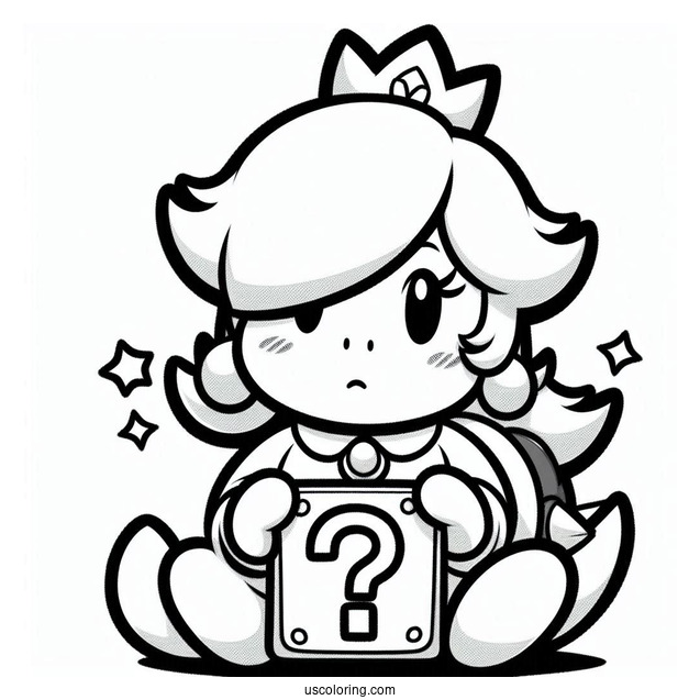 Simple Rosalina Coloring Page And Bowser Holding Question Mark Block