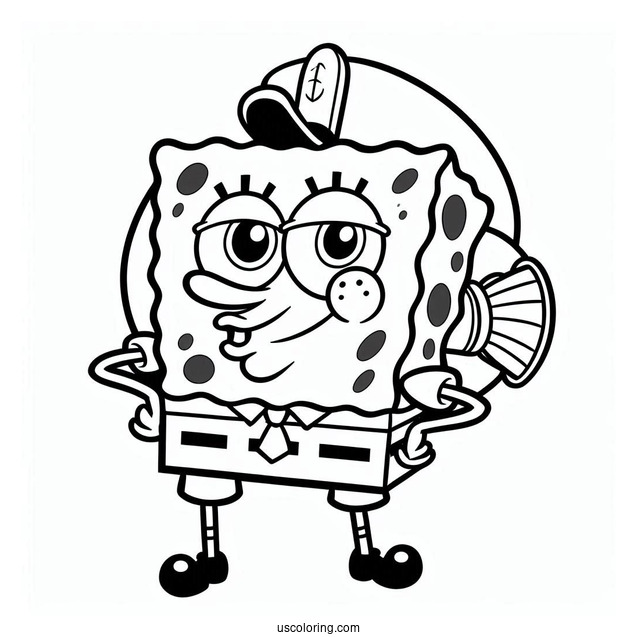 SpongeBob Coloring Page Of Sassy Bubble Bass For Kids