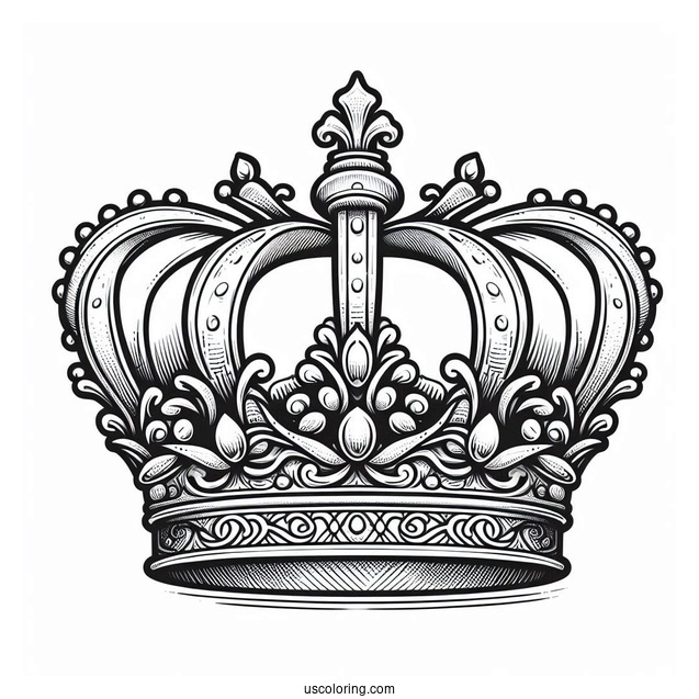 Big Realistic Crown Coloring Page
