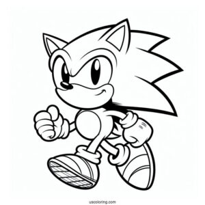Super Sonic Coloring Page For Kids
