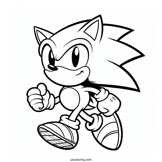 Super Sonic Coloring Page For Kids