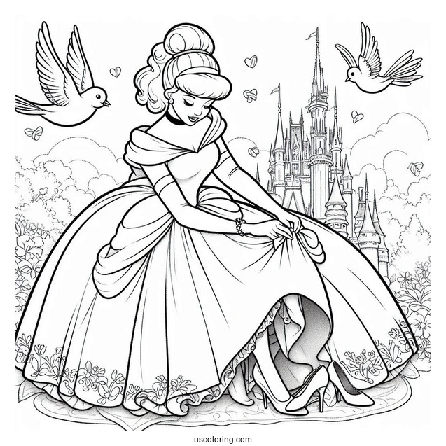 Cinderella Being Dressed My Magical Birds