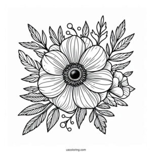Flower Coloring Pages Of Anemone Mandala