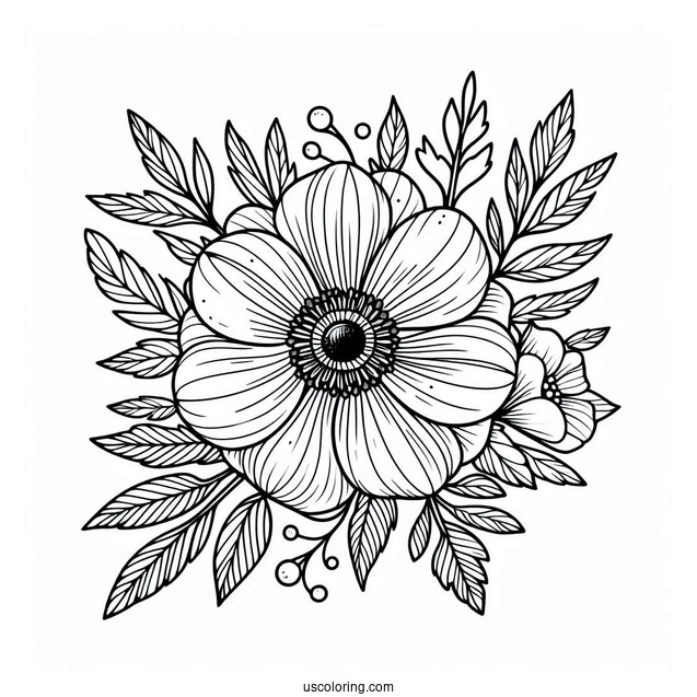 Flower Coloring Pages Of Anemone Mandala