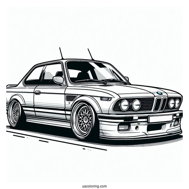 BMW Coloring Page 3.0 CSL Hommage For Kids