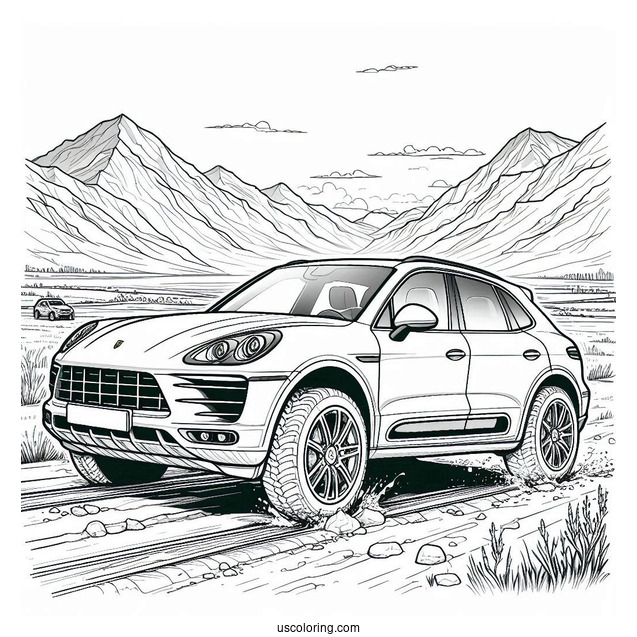 Porsche Coloring Page Macan Off Roading