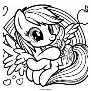 Rainbow Dash Coloring Page Hugging Applejack For Kids