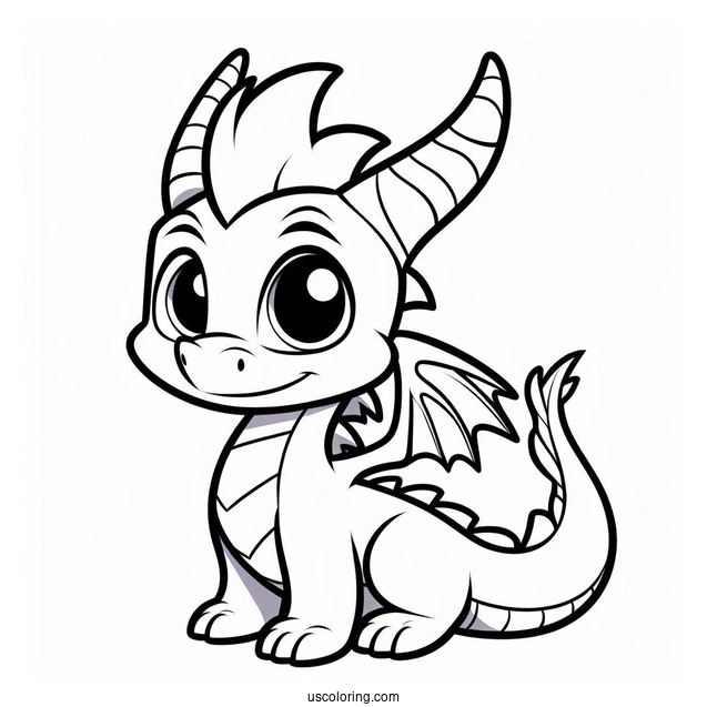 Curious Sypro Coloring Page Outline For Kids