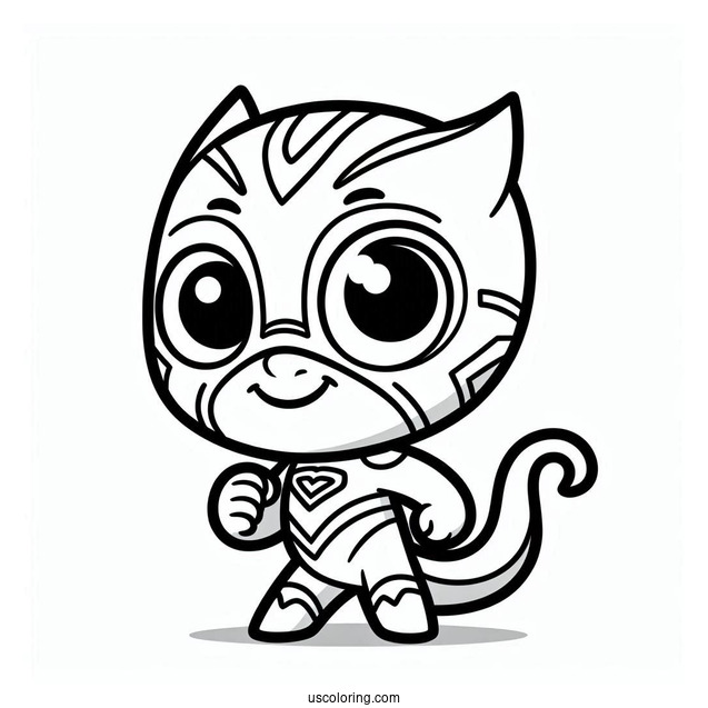 PJ Masks Coloring Page Of Simple PJ Mask Gekko For Kids