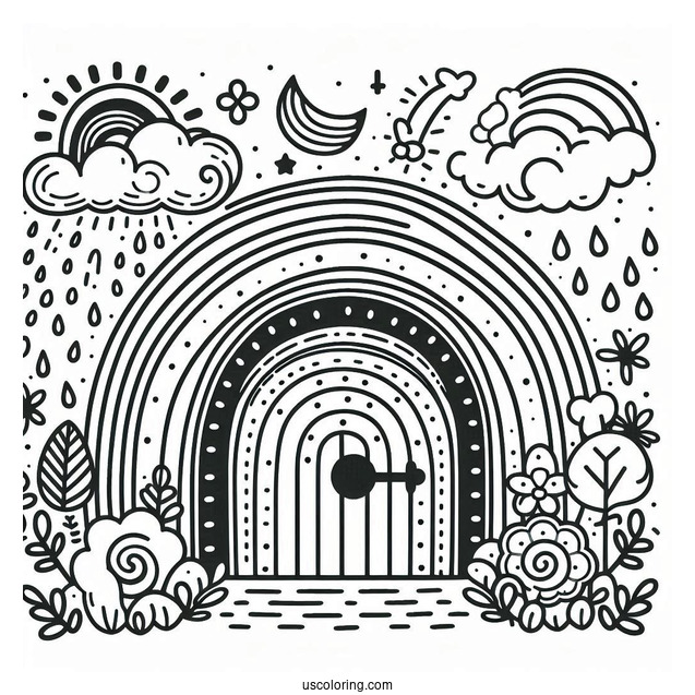Coloring Page Of Rainbow For Toddlers