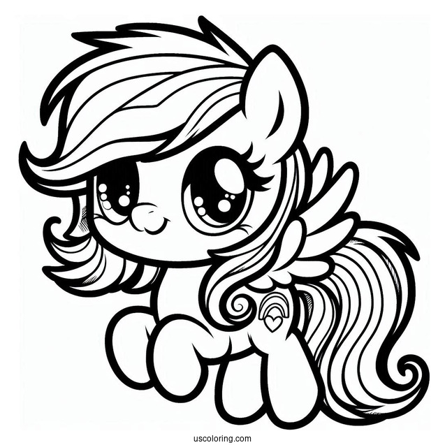Kawaii Rainbow Dash Coloring In