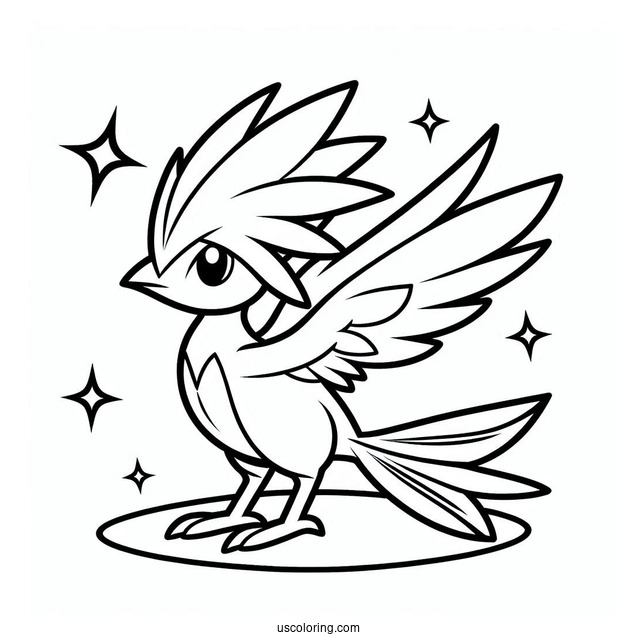 Staraptor Outline Coloring In For Kids