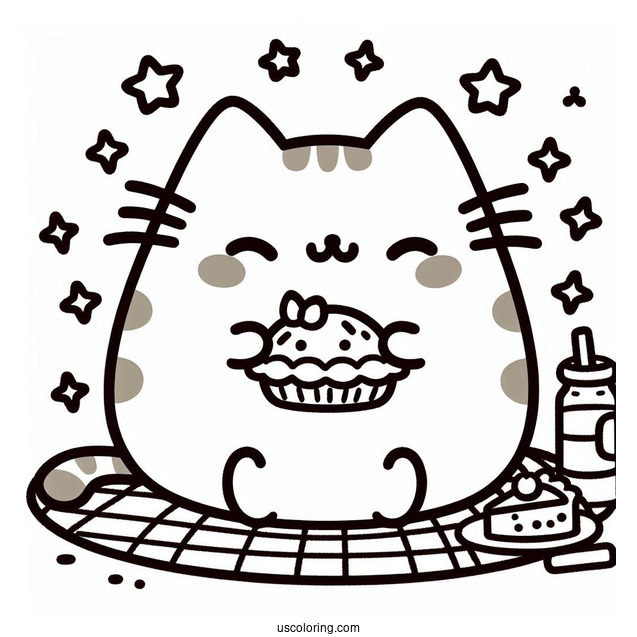 Happy Pusheen Eating Some Pie